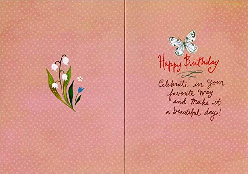 Katie Daisy Folk Art Birds RSVP Birthday Greeting Card - Whimsical Floral Design for Lighthearted Celebrations | Perfect for Birthdays, Anniversaries & Special Occasions