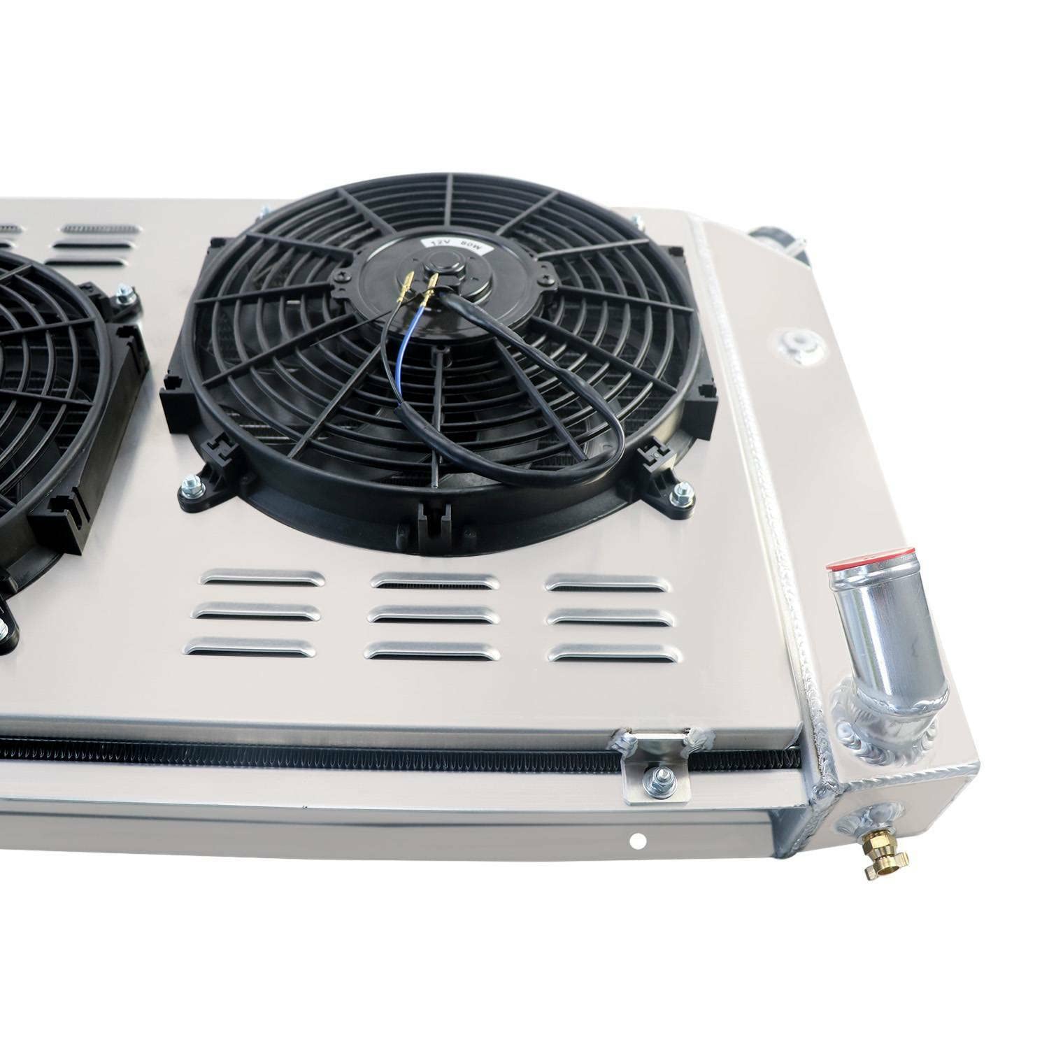 1977-1982 Chevy Corvette C3 5.0L/5.7L V8 350/305 Aluminum Radiator Kit - 4 Row Cooling System with Shroud, Fans & Wiring Harness | Perfect for Engine Upgrades & Summer Driving