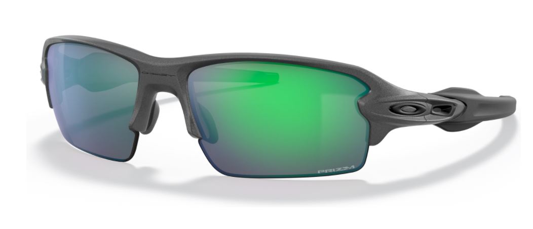 Oakley Flak 2.0 XL Sunglasses (A) Steel Frame with Priam Jade Iridium Polarized Lenses - UV Protection for Running, Cycling & Outdoor Sports