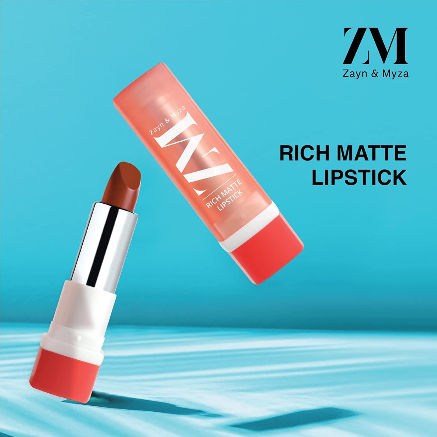 ZM Zayn & Myza Rich Matte Lipstick - Smooth, Lightweight, High Pigmentation with Argan Oil & Shea Butter (4.2g, Forbidden Red) | Long-Lasting Matte Finish for Day & Night Wear | Perfect for Parties, Dates & Professional Meetings