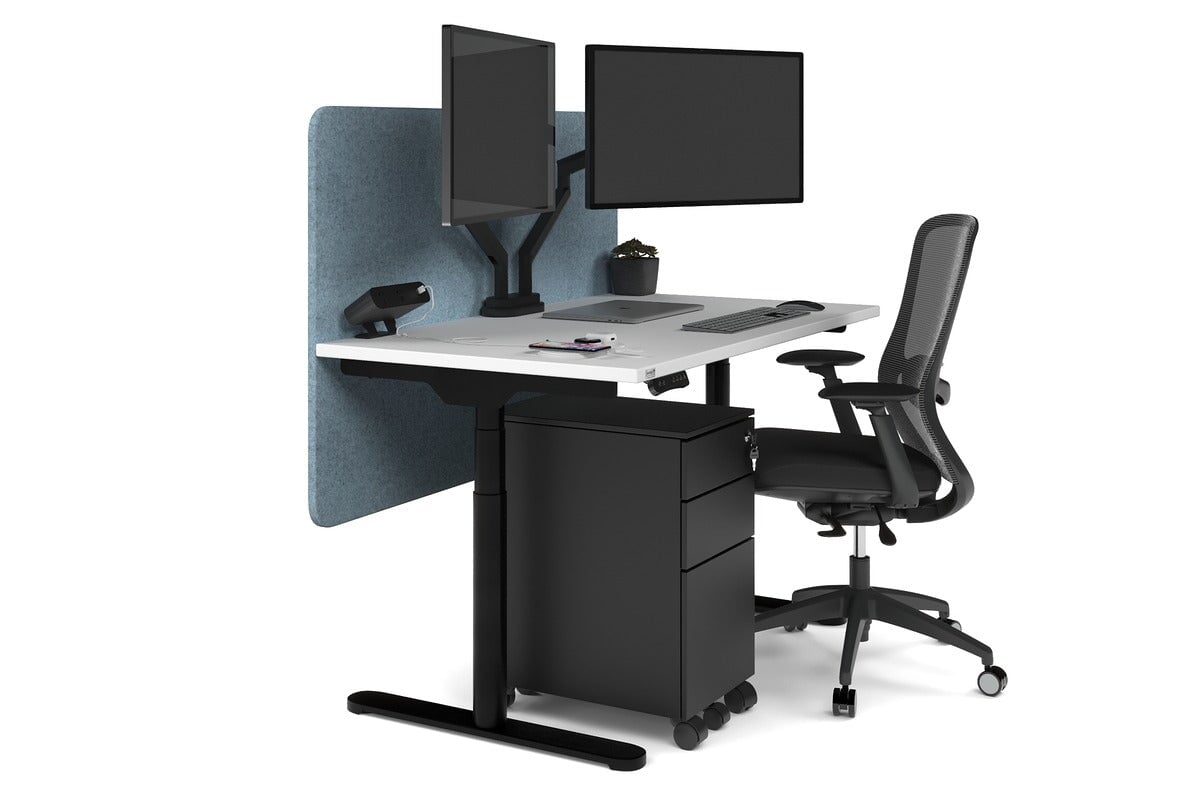 Flexi Premium Height Adjustable Single Workstation Desk - 1200L x 700W - Ergonomic Standing Desk for Home Office & Workspace