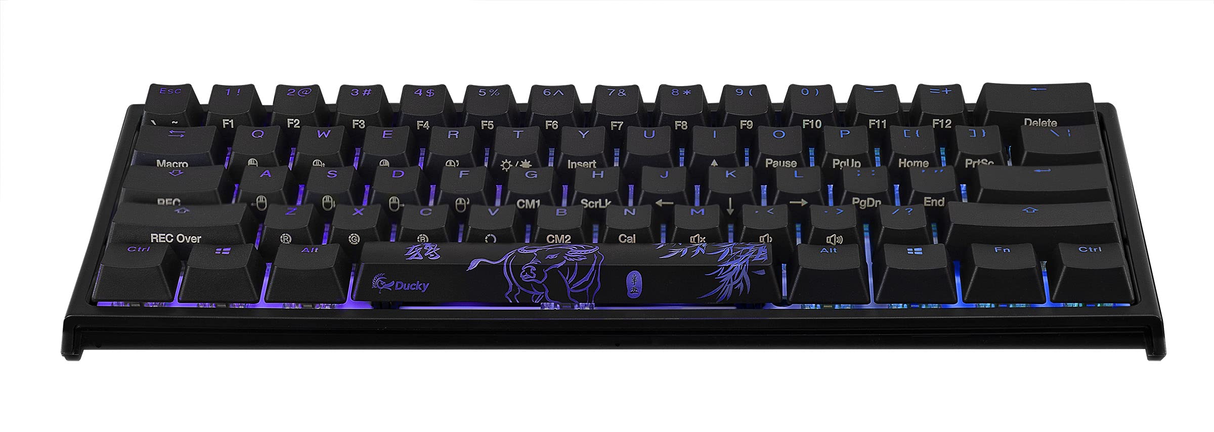 Ducky x MK Blackout One 2 Mini RGB LED 60% Mechanical Gaming Keyboard - Kailh Box Silent Pink Switches, Double Shot PBT Keycaps (Limited Edition) - Perfect for Esports, Typing & Office Work