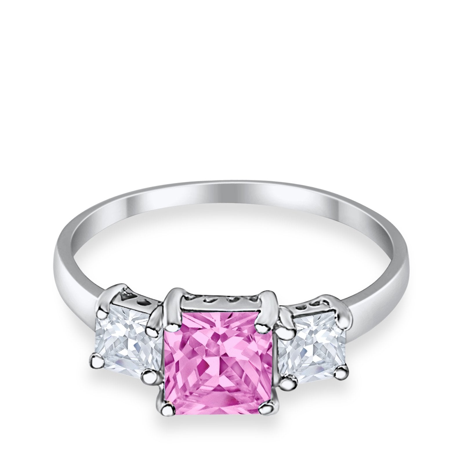 3 Stone Princess Cut Cubic Zirconia Ring - 925 Sterling Silver Fashion Jewelry for Women - Perfect for Weddings, Anniversaries & Special Occasions