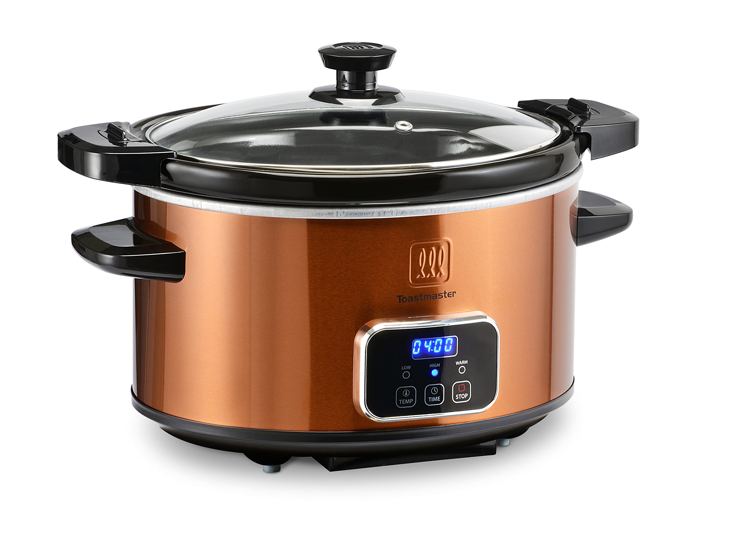 Toastmaster 4-Quart Digital Slow Cooker with Locking Lid - Copper - Programmable Crock Pot for Soups, Stews & Meals - Perfect for Family Dinners & Potlucks