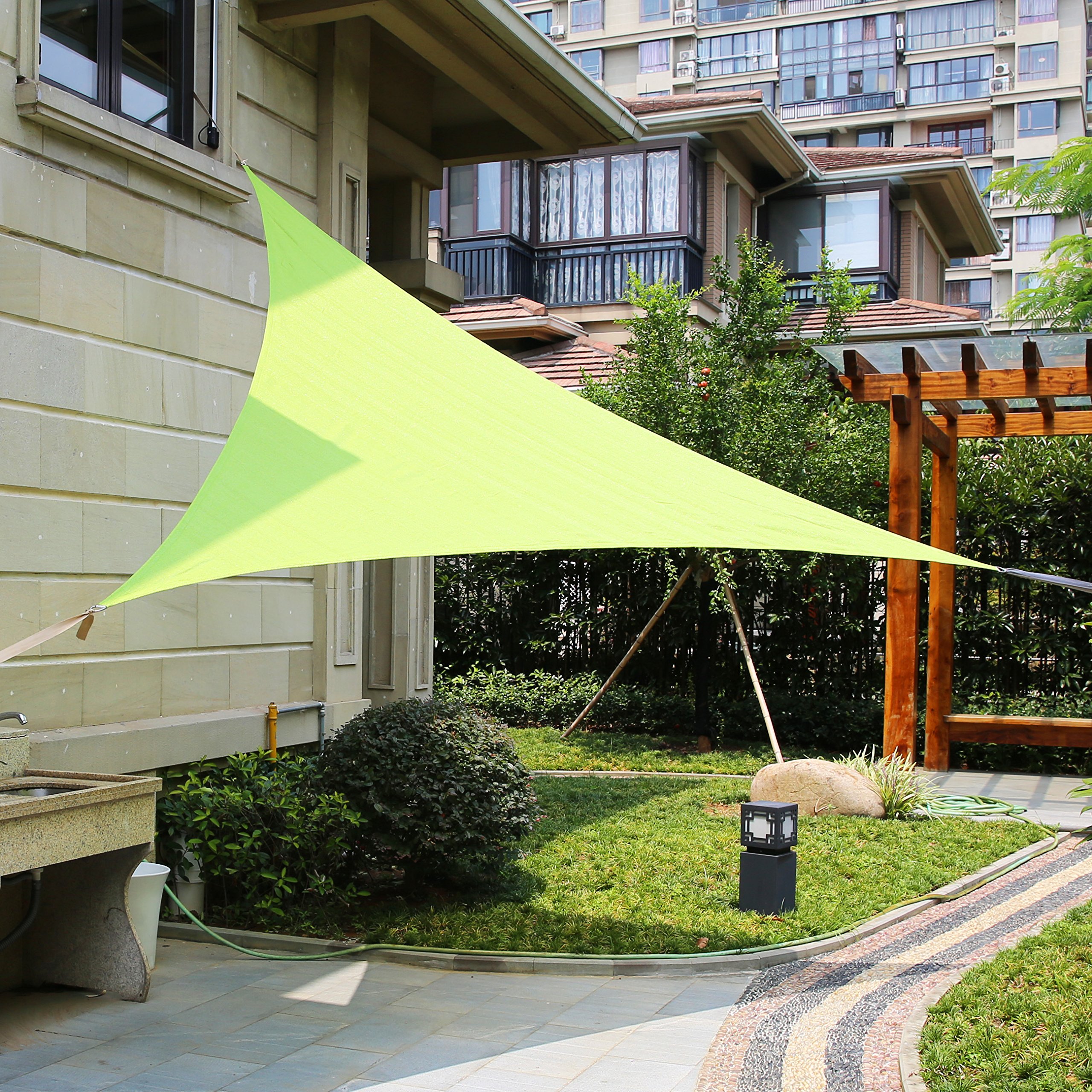 12' X 12' X 12' Triangle Sun Shade Sail Canopy - UV Protection Outdoor Sunshade for Patio, Garden, Pool & Backyard (Cadet Blue) - Perfect for Summer Relaxation, Picnics and Outdoor Parties