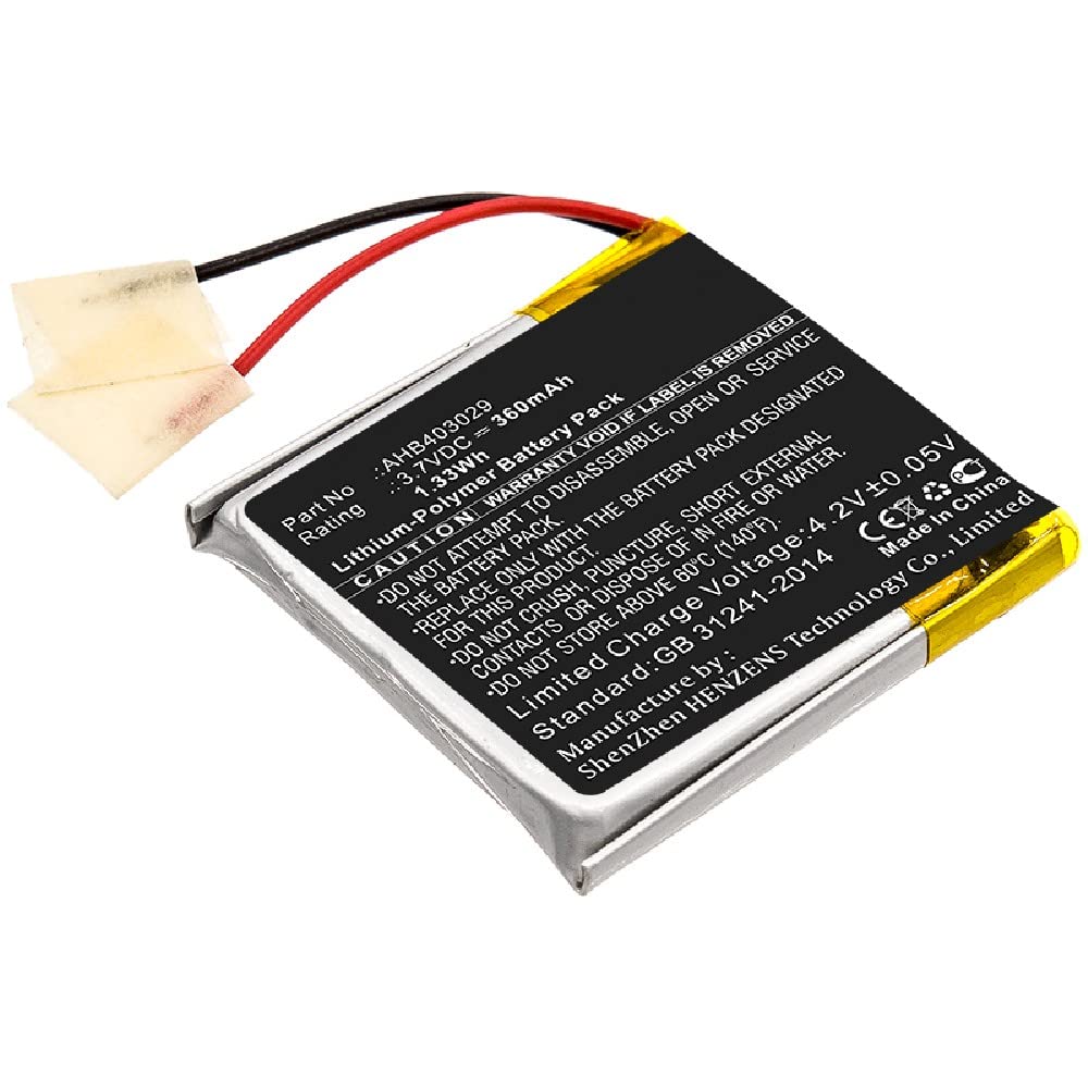 Synergy Digital Wireless Headset Replacement Battery - 3.7V Li-Polymer 360mAh Compatible with AHB403029 Model | Perfect for Office Calls, Remote Work & Customer Service Headsets