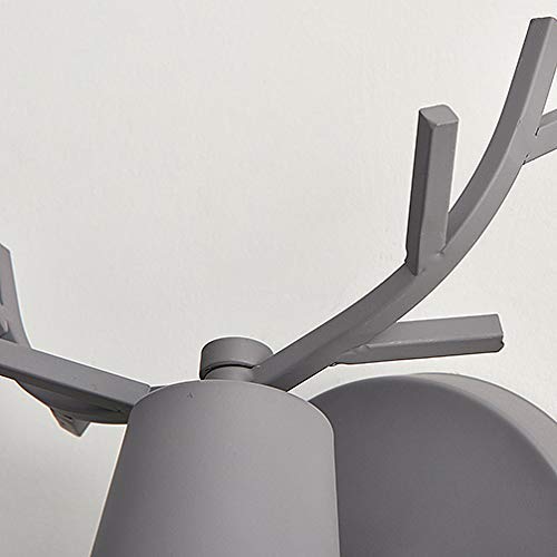 Nordic Modern Adjustable Deer Antler Wall Light - Wrought Iron Reading Sconce, E27 Bedroom Lamp for Kids Room & Home Decor | Perfect for Cozy Reading Nooks & Nursery Lighting