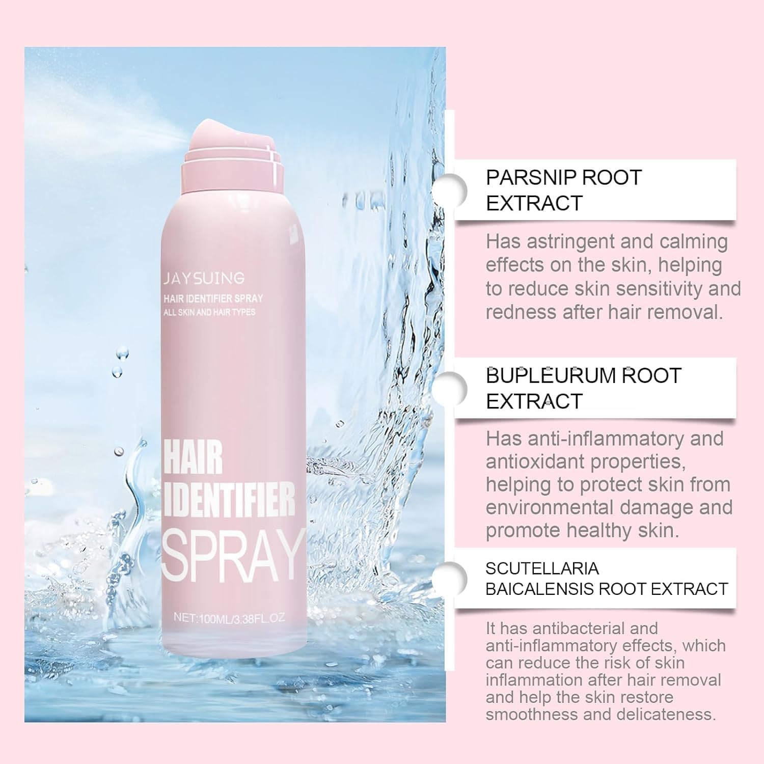 Best Hair Identifier Spray for Women - Skin & Body Hair Detection Spray with Razors | Facial Hair Removal Tool for Shaving & Eyebrow Grooming (Includes 4 Eyebrow Knives) | Perfect for At-Home Hair Removal & Beauty Routine