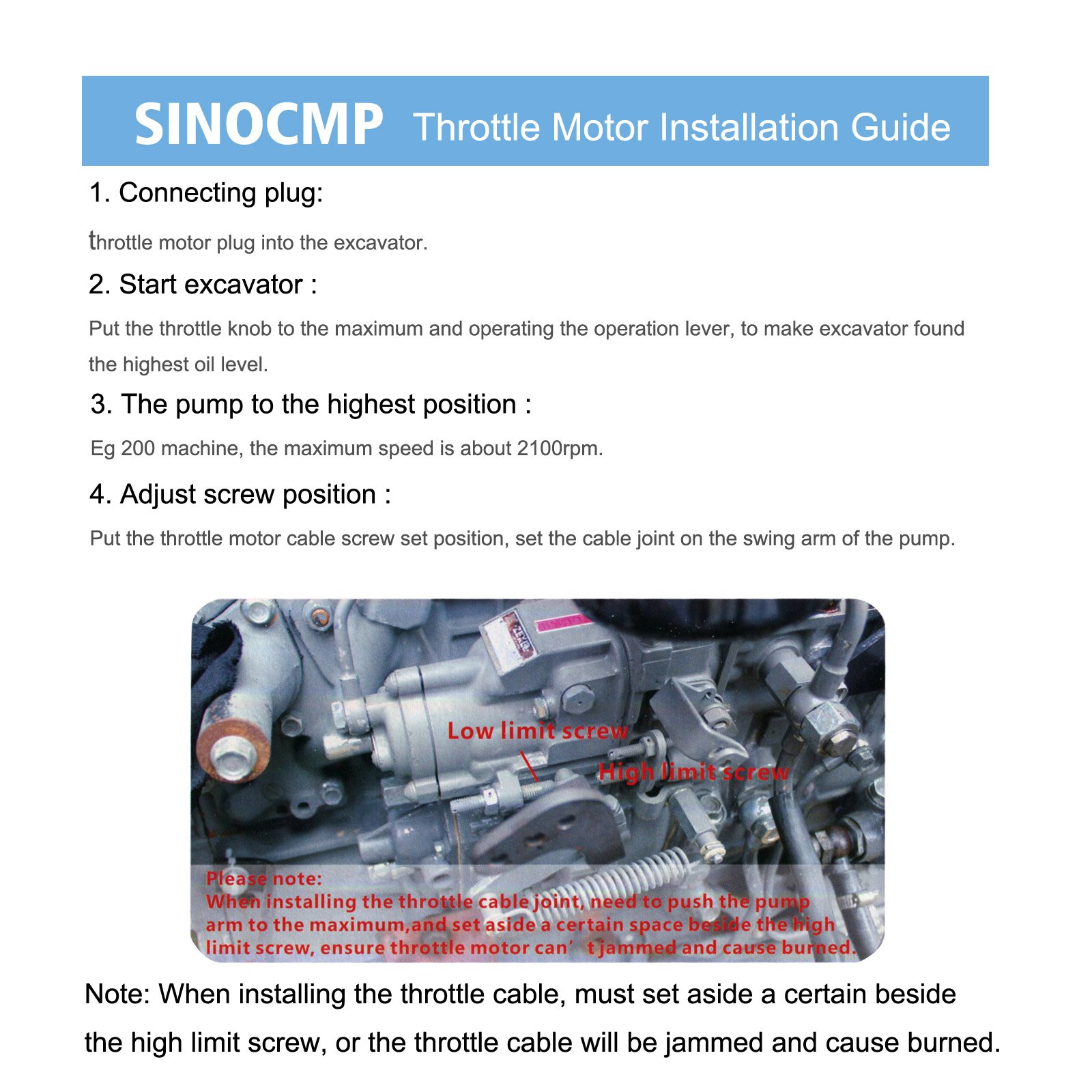 SINOCMP 22B-43-11141 Accelerator Stepping Motor Assembly Square Plug for Komatsu PC78UU PC128UU PC228 PC228US-2 PC228US-1 Excavator Replacement Parts - Heavy Duty Construction Equipment Repair & Maintenance