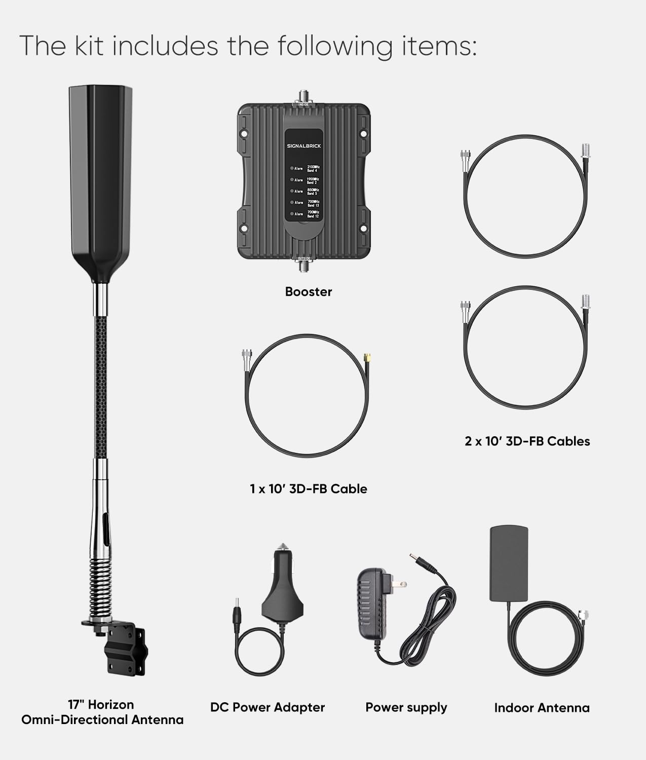 Truck & RV Cell Phone Signal Booster - 5G/4G LTE/3G Compatible with AT&T, Verizon, T-Mobile (Bands 4/66/12/13/17/5/2/25) | Enhanced Mobile Coverage for Road Trips & Remote Areas