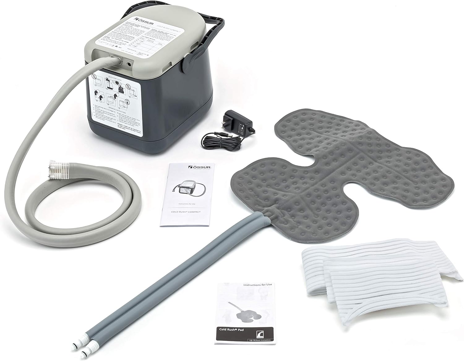 Ossur Cold Rush Compact Cold Therapy Machine System with Pads - Portable Ice Therapy for Knee, Shoulder & Joint Pain Relief - Perfect for Post-Surgery Recovery & Sports Injuries