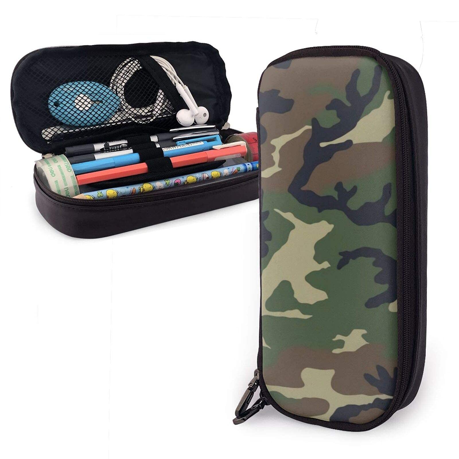 M81 Woodland Camo Large Capacity Pencil Case - Durable School Pencil Pouch for Kids & Adults - Perfect for Organizing Pens, Markers, School & Office Supplies (Great for Backpack, Desk & Travel Use)