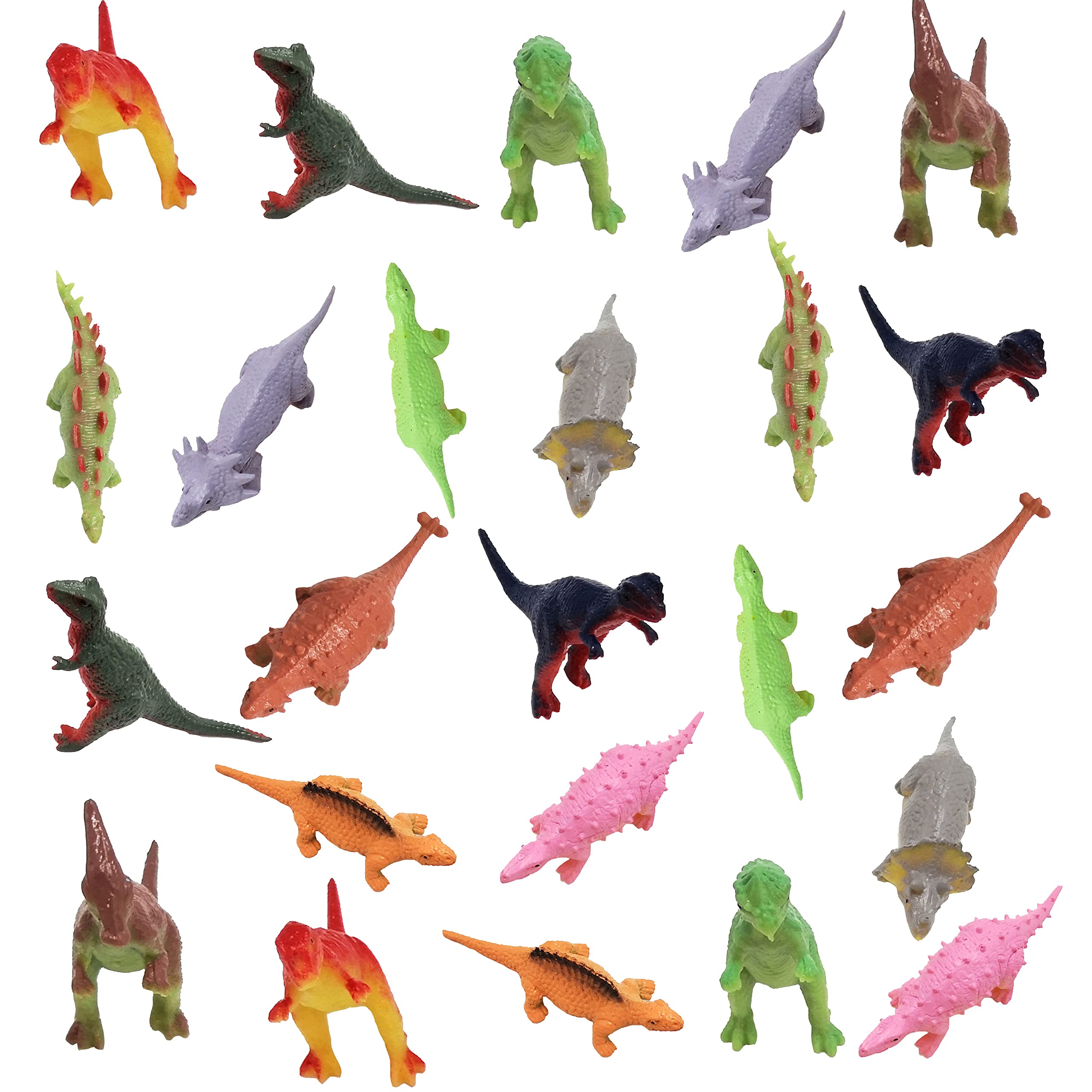 QEENQEEU 24-Pack Mini Dinosaur Squishy Toys - Kawaii Mochi Squishy Animals for Stress Relief, Party Favors, Gifts & Sensory Play (Perfect for Kids Birthday, Classroom Rewards & Anxiety Relief)