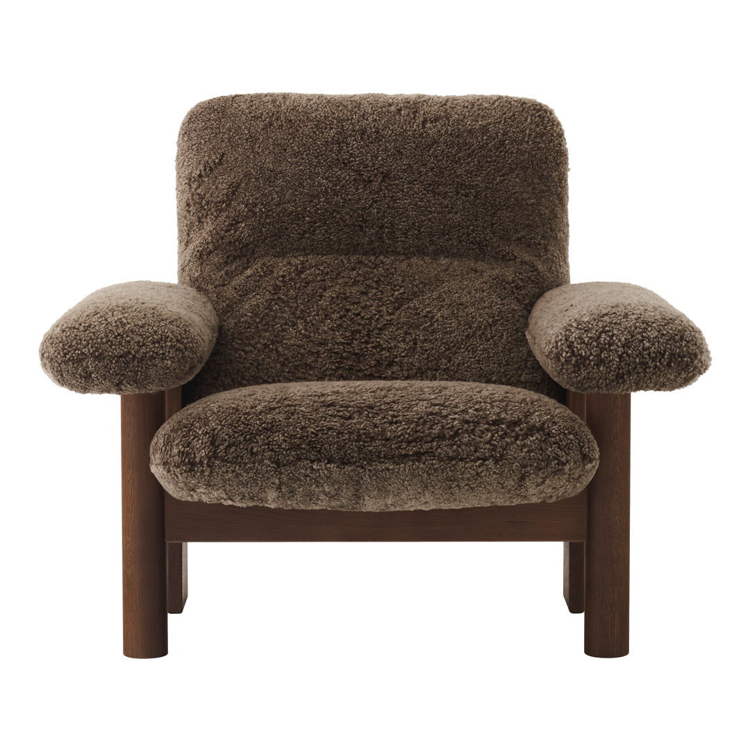 Brasilia Lounge Chair - Mid Century Modern Accent Chair for Living Room, Bedroom & Office - Comfortable Upholstered Armchair with Wooden Legs - Perfect for Relaxing, Reading & Decor