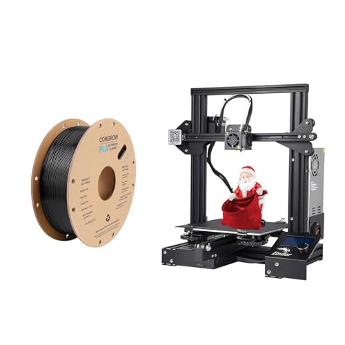 Comgrow Official Creality Ender 3 3D Printer with Black PLA Filament - High Precision DIY 3D Printing for Home, School & Hobby Projects