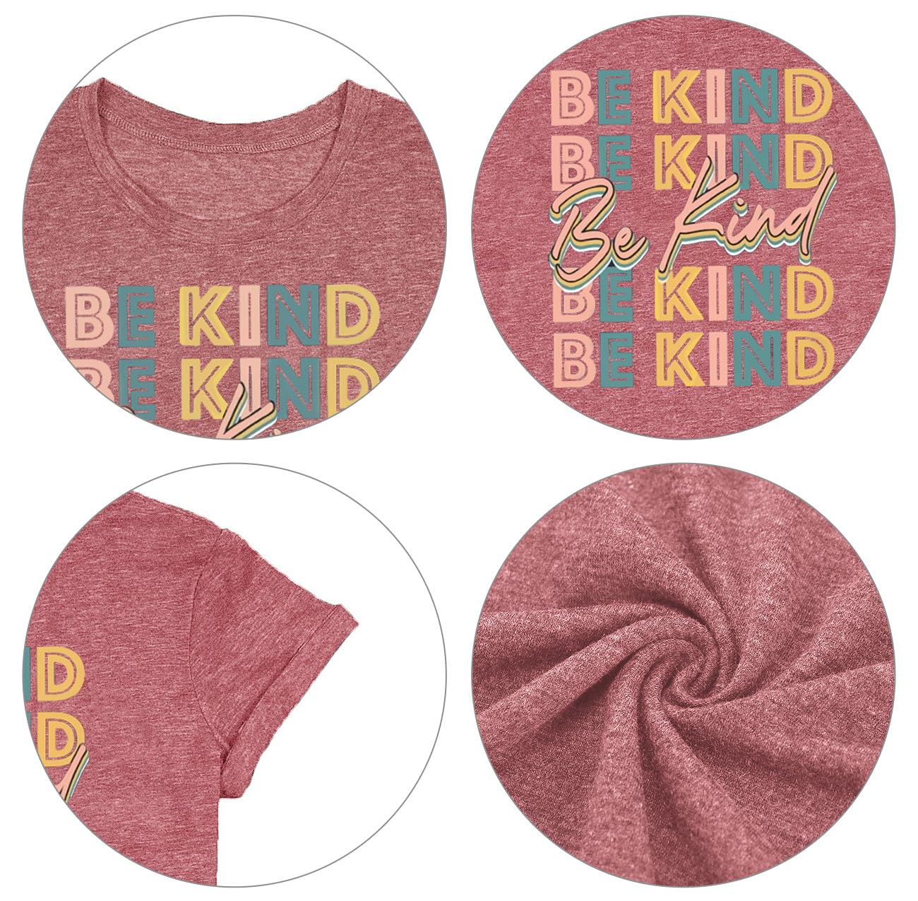 Be Kind T-Shirt for Women - Cute Kindness Teacher & Gay Pride Shirts - Casual Short Sleeve Top for School, Work & Pride Events