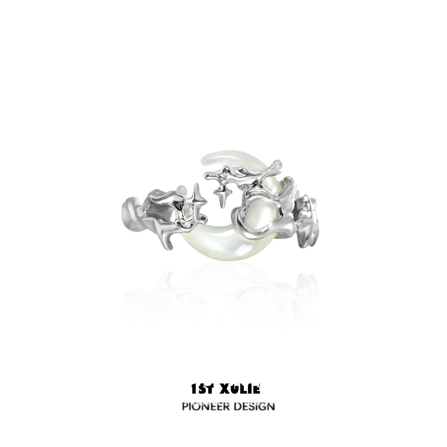 MYTH OF THE MOON S925 Sterling Silver 24K Gold Plated Adjustable Opening Ring for Women - Elegant Stackable Jewelry for Everyday Wear, Gift Giving & Special Occasions
