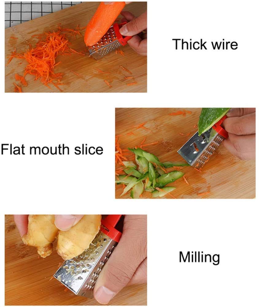 Stainless Steel Mini Grater with Magnet Holder - Multifunctional Handheld Cheese, Garlic, Ginger, Fruit & Vegetable Slicer - Potato, Carrot Chopper & Peeler - Kitchen Gadget Tool for Cooking, Baking & Meal Prep (Mixed Colors)