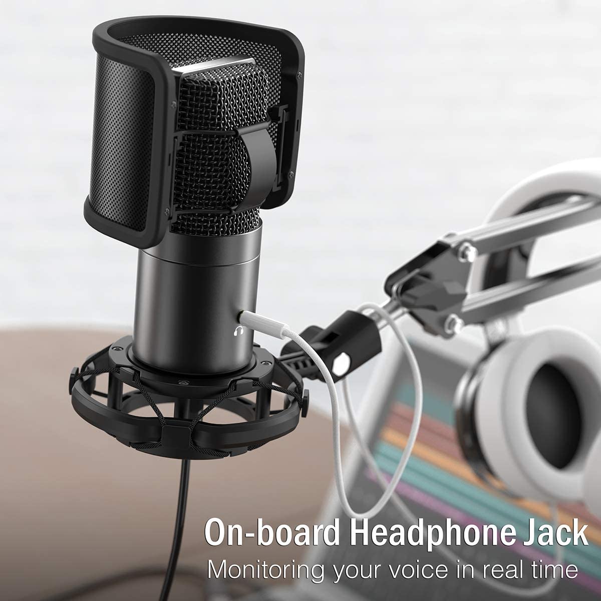 Fifine T683 USB C Microphone - Professional Cardioid Condenser Mic for Podcasting, Streaming, Gaming & Recording - Plug & Play USB-C Connectivity for PC, Mac & Laptop - Perfect for Home Studio, YouTube & Voiceovers