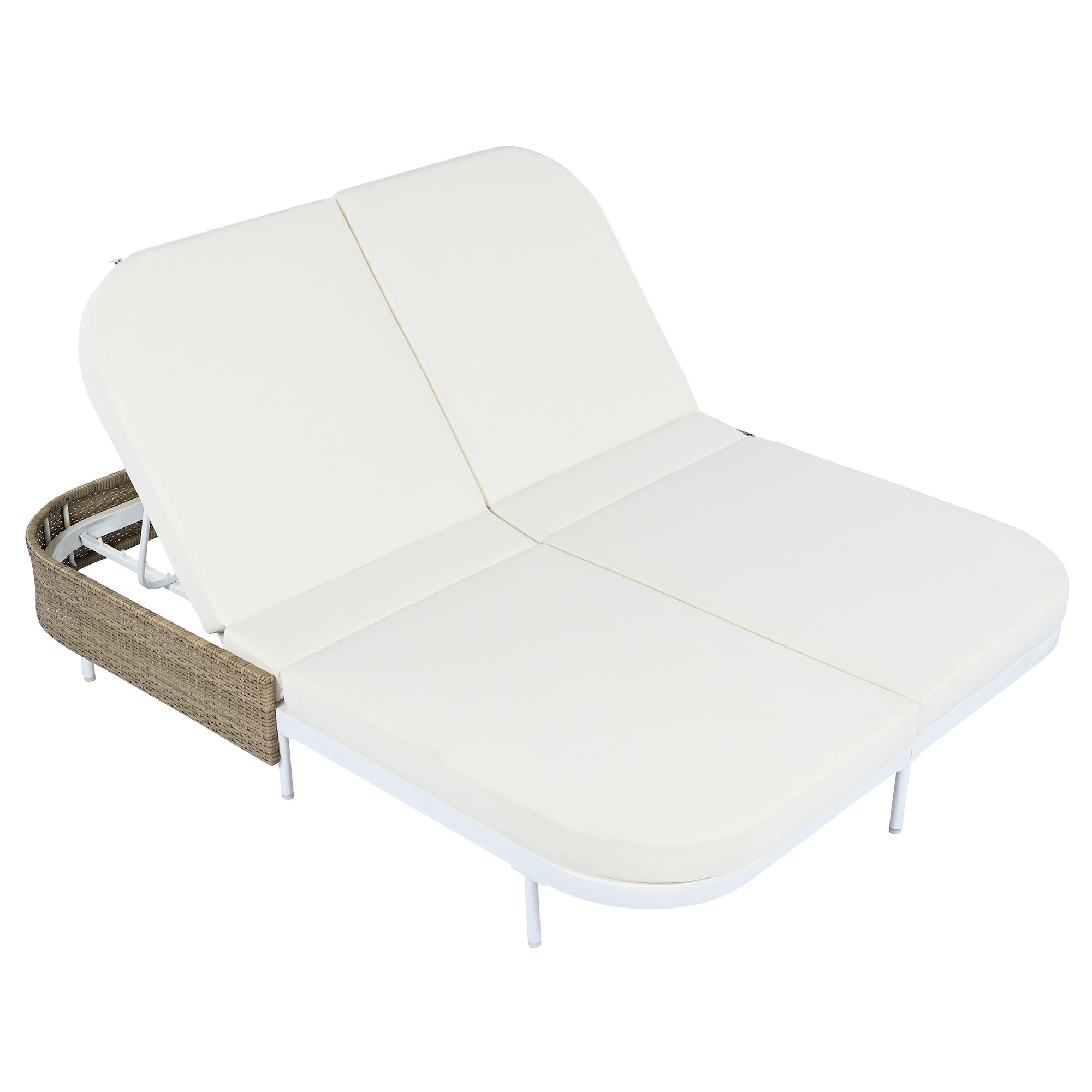 Outdoor Rattan Daybed with 5-Position Adjustable Backrest & Removable Cushions - Perfect for Patio, Garden, Backyard and Poolside Relaxation
