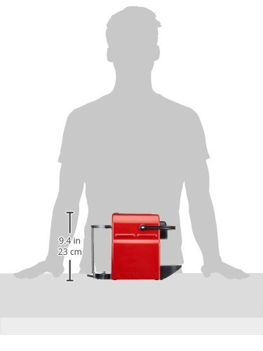 Krups Nespresso Inissia XN1005 Espresso Machine - 19 Bar Pressure, Compact & Fast, Red - Perfect for Home, Office, or Gifts
