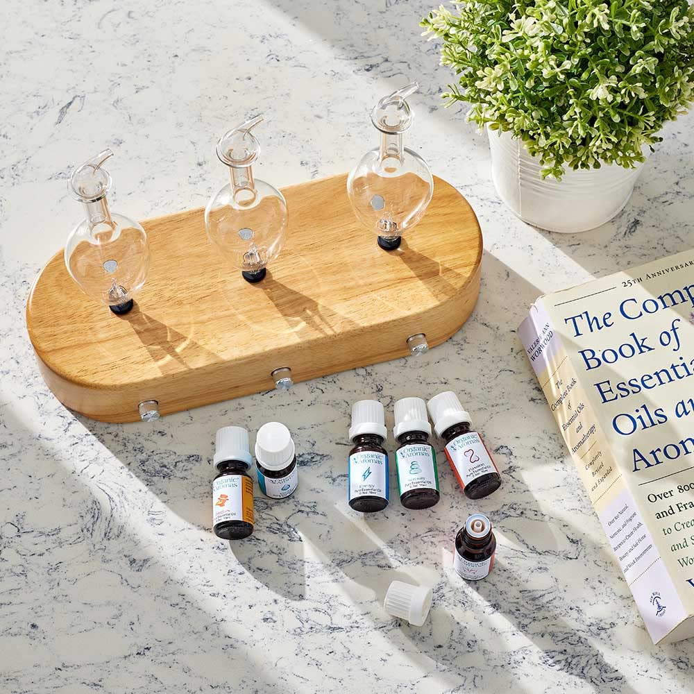 Premium Light Wood Aromatherapy Diffuser for Large Spaces - Nebulizing Essential Oil Diffuser for Home, Office, Yoga & Spa Relaxation