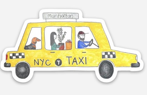 Uptown Taxi Car Sticker - Waterproof Vinyl Decal for Cars, Laptops & Windows - Urban Street Style Decoration for Taxi Fans & City Lovers