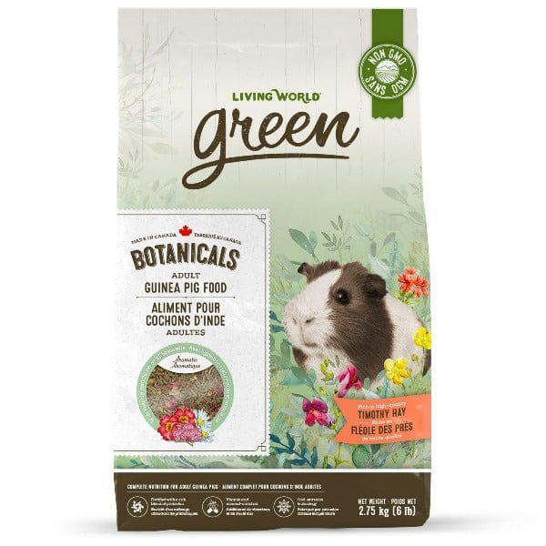 Premium Living World Green Botanicals Adult Guinea Pig Food - Natural & Nutritious Diet for Healthy Adult Guinea Pigs - Perfect for Daily Feeding & Nutritional Supplement