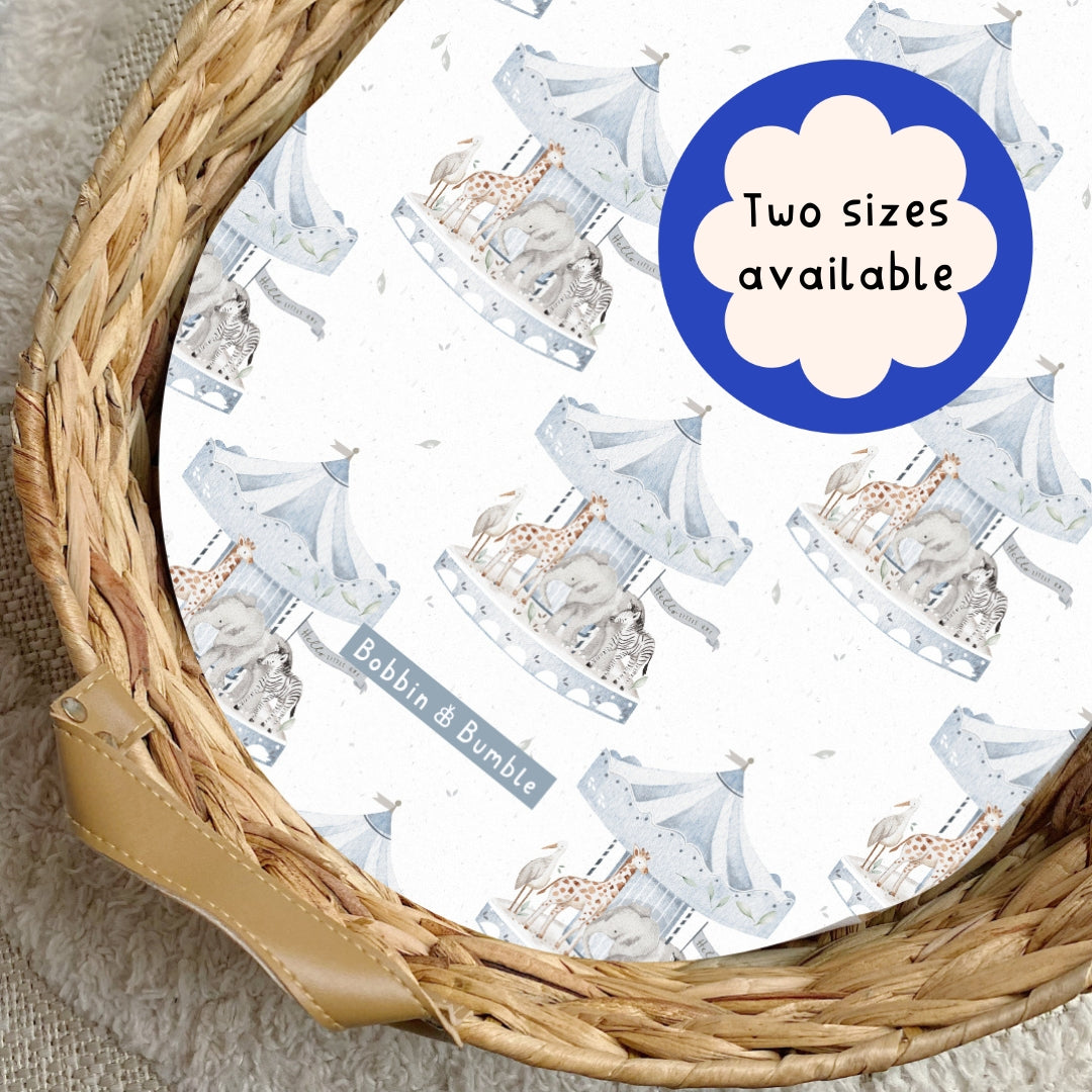 Bobbin and Bumble Carousel PVC Changing Basket Liner - Waterproof & Washable Baby Changing Pad Cover for Nursery, Diaper Station & On-the-Go Use