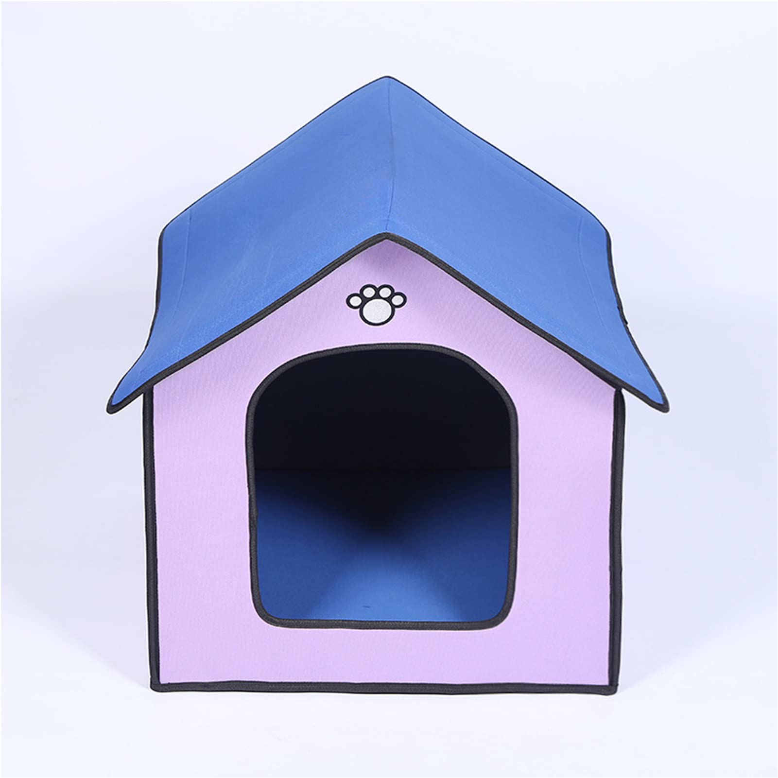 Weatherproof Portable Dog House & Cat Cave - Indoor & Outdoor Pet Shelter, Warm Cozy Sleeping Bed for Dogs & Cats, Easy to Assemble (Purple Blue, Small) - Perfect for Backyards, Patios, Camping & Home Use