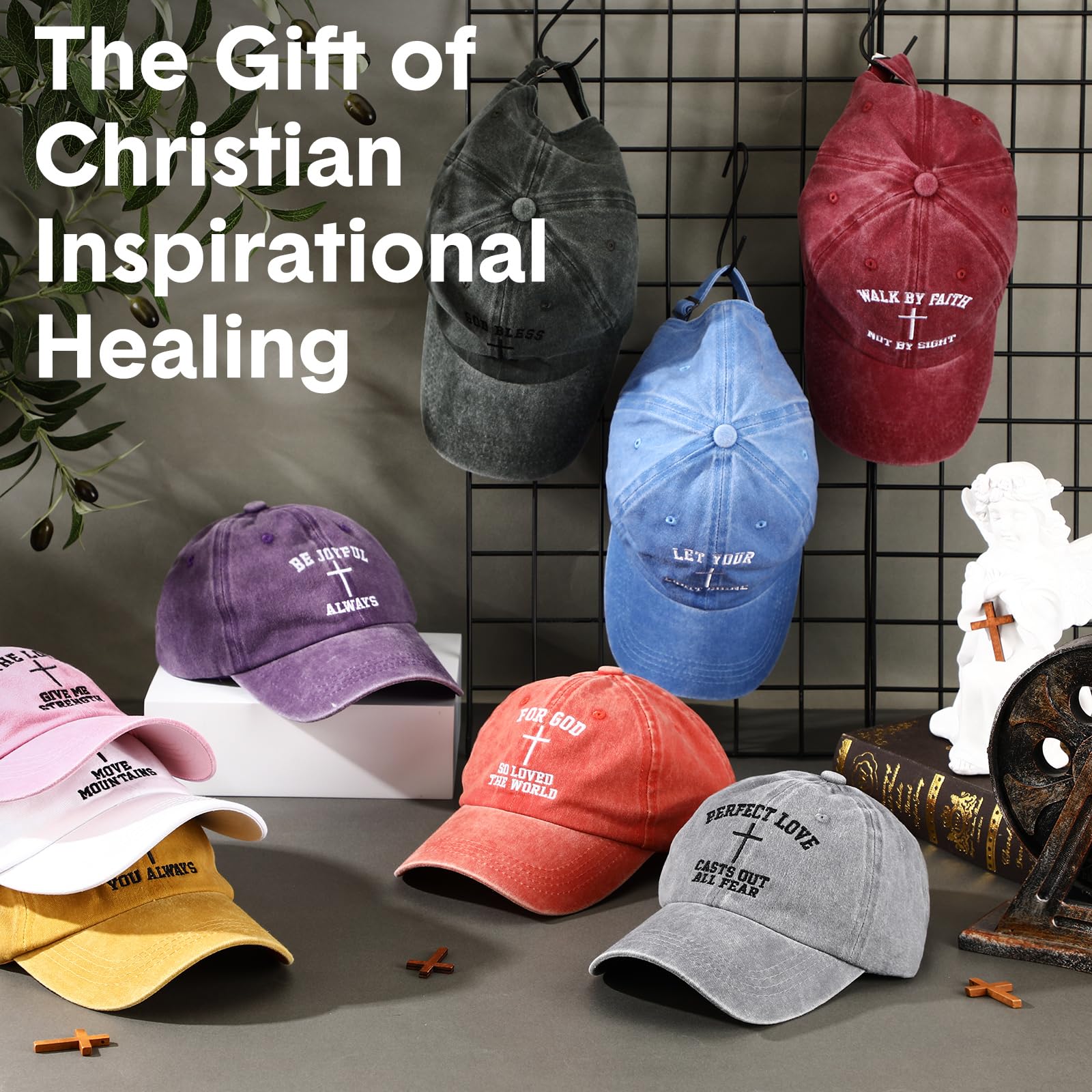 10 Pcs Easter Party Hats - Religious Jesus Baseball Caps for Men & Women - Christian Easter Gifts & Party Supplies - Perfect for Church Events, Easter Celebrations & Sunday Services