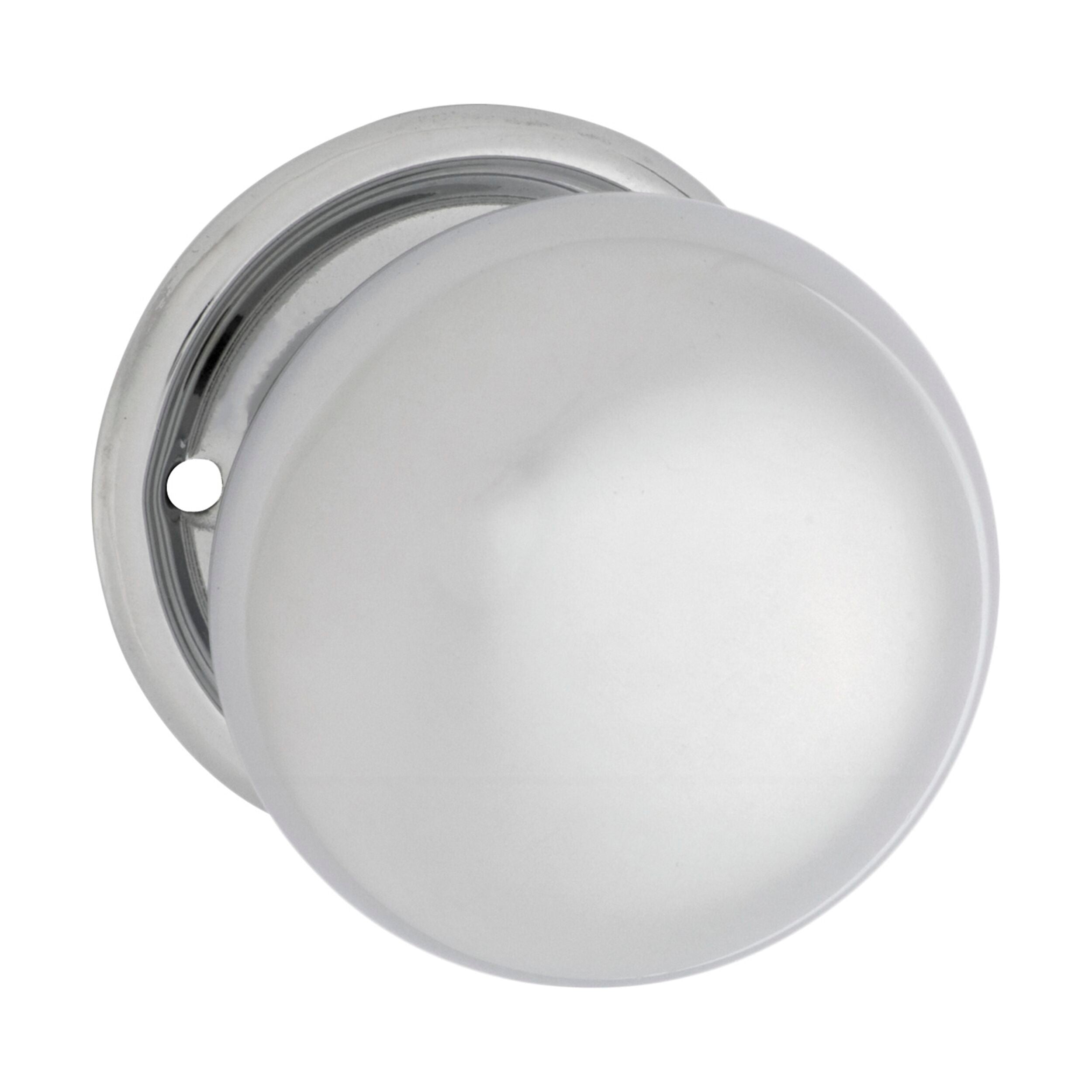 Chrome Plated Round Rose Door Knob Set - 2 Pack (D54xP53mm BP54mm) - Modern & Durable for Home, Office & Interior Doors