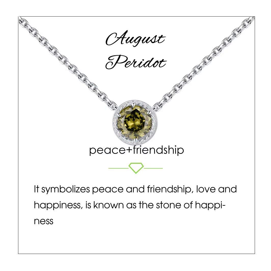 Presentski Sterling Silver 925 Birthstone Necklace for Women - Dainty Solitaire Pendant Jewelry, Elegant Birthday Gift for Mom, Wife, Daughter | Perfect for Anniversaries, Mother's Day & Special Occasions