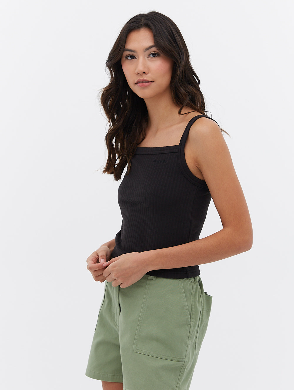Sudell Women's Square Neck Tank Top - Soft Stretchy Casual Sleeveless Shirt for Summer, Workout, and Layering