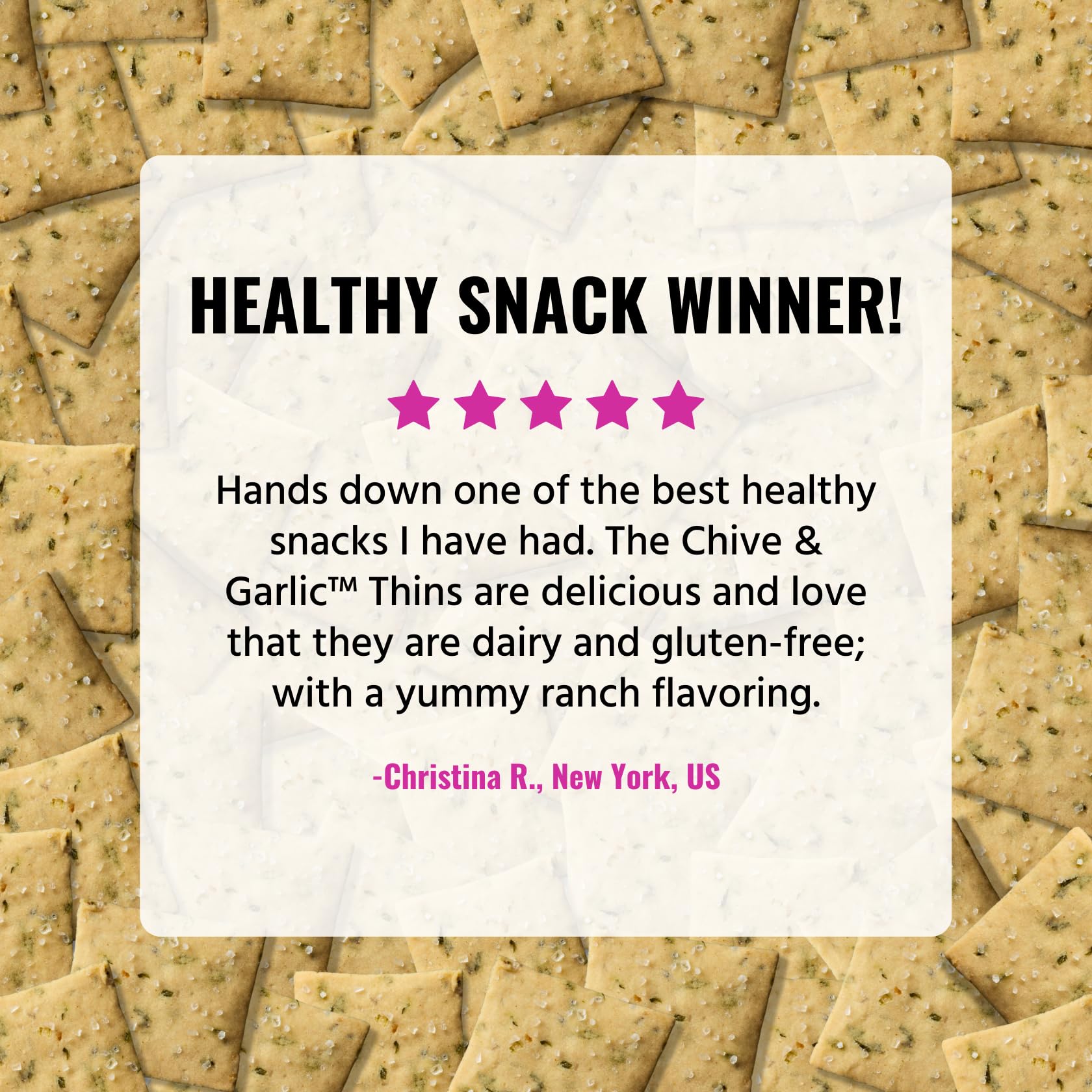 Every Body Eat Snack Thins - Chive & Garlic Flavor | Gluten Free, Dairy Free, Vegan | Perfect for School Lunches, Office Snacks & On-the-Go (20 Single Serve Packs)