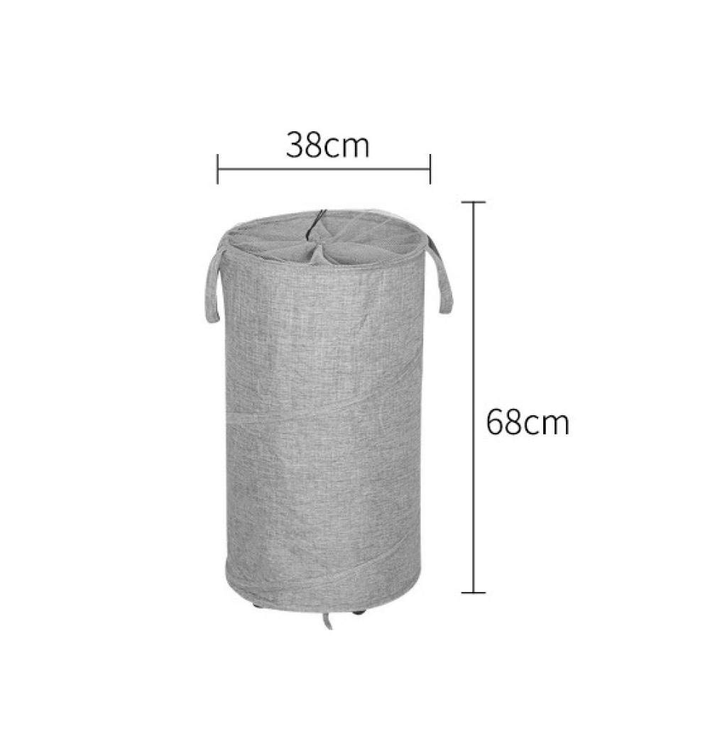 Freestanding Laundry Hamper with Wheels & Pulleys - Foldable Oxford Cloth Storage Basket 38x64cm (Burgundy) - Perfect for Bedroom, Bathroom & Laundry Room Organization