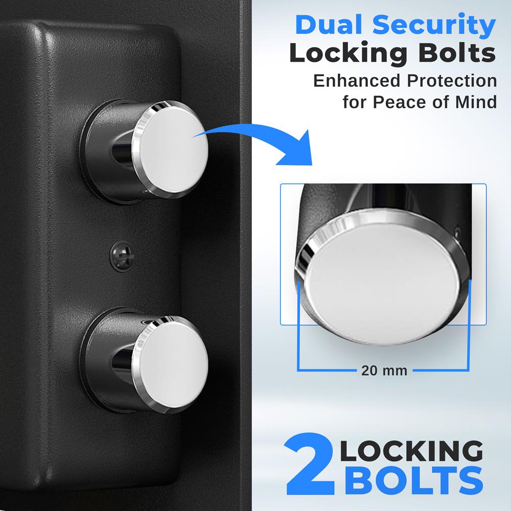 Electronic Digital Safe Box for Home & Office - Secure Money, Jewelry & Documents - Ideal for Bedroom, Closet or Business Use