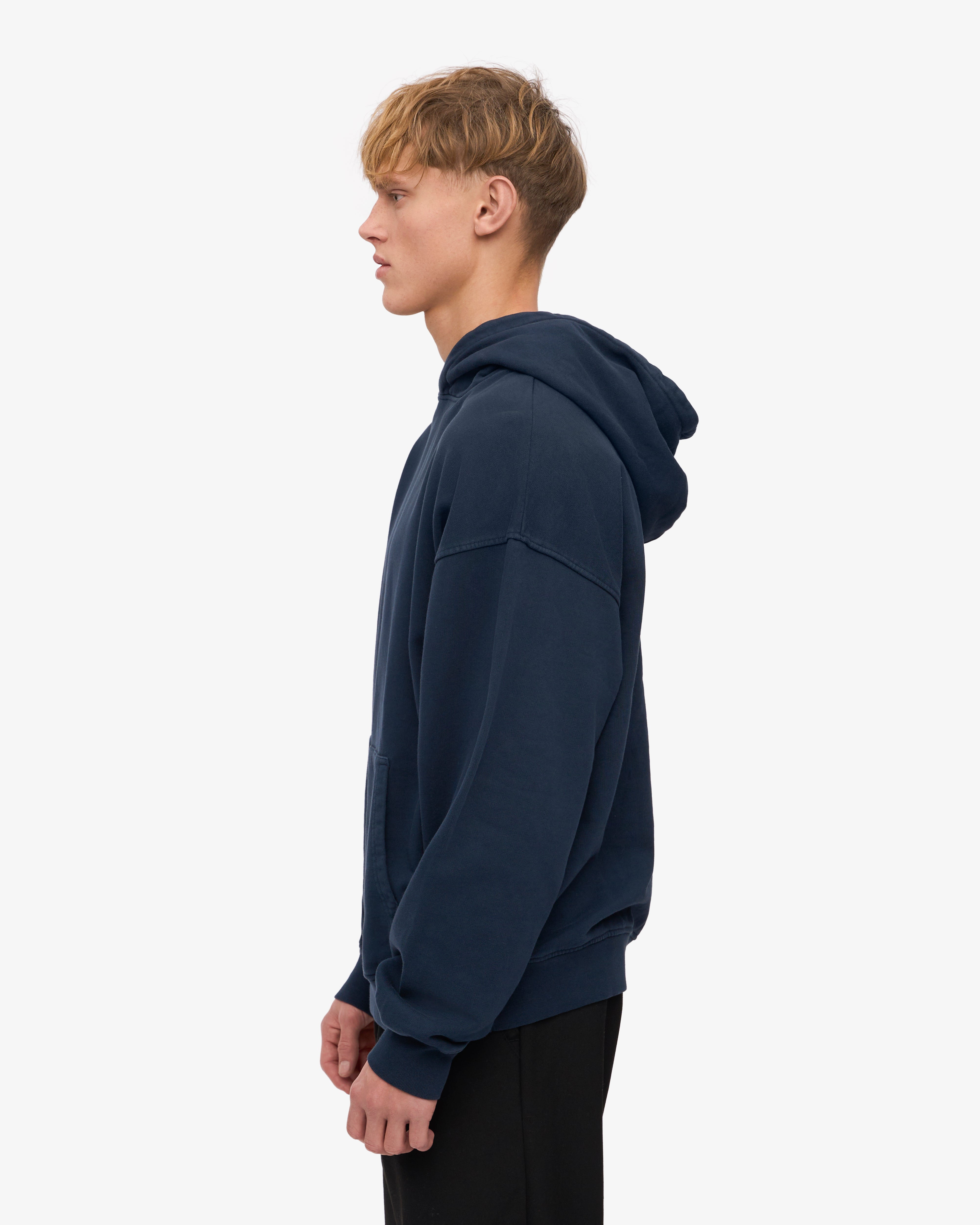 Organic Oversized Hoodie for Men & Women - Soft & Comfortable Navy Blue Pullover - Perfect for Casual Wear, Loungewear & Outdoor Activities