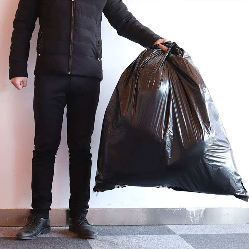 50-Pack Heavy Duty Large Trash Bags - 55 Gallon Extra Strong Garbage Bags, Thickened Black Trash Can Liners for Kitchen, Yard, Office & Commercial Use