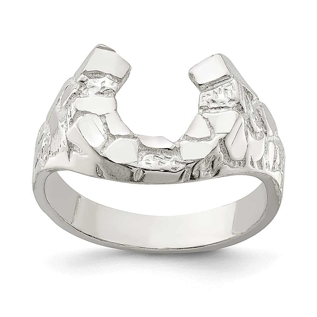 925 Sterling Silver Horseshoe Ring for Men - Good Luck Charm, Fine Jewelry Gift for Dad, Boyfriend, Husband - Perfect for Birthdays, Anniversaries & Special Occasions