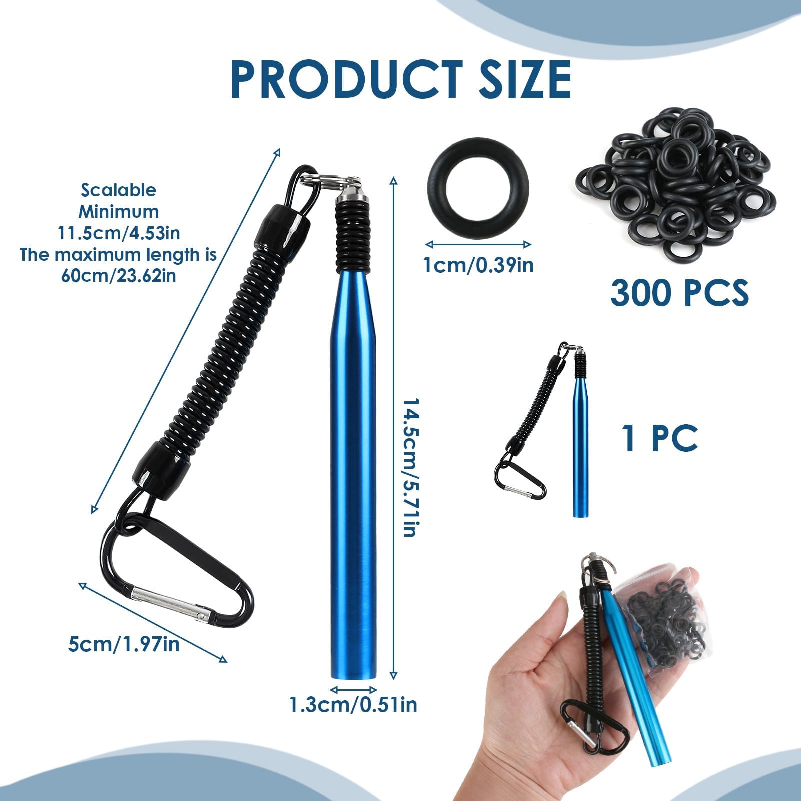 **Wacky Rig Tool with 300 O-Rings Kit – Senko Finesse Worm Rigging Tool for Bass Fishing | Easy Installation, Portable Fishing Gear with Keychain Lanyard | Perfect for Bait Casting & Freshwater Fishing (Blue)**