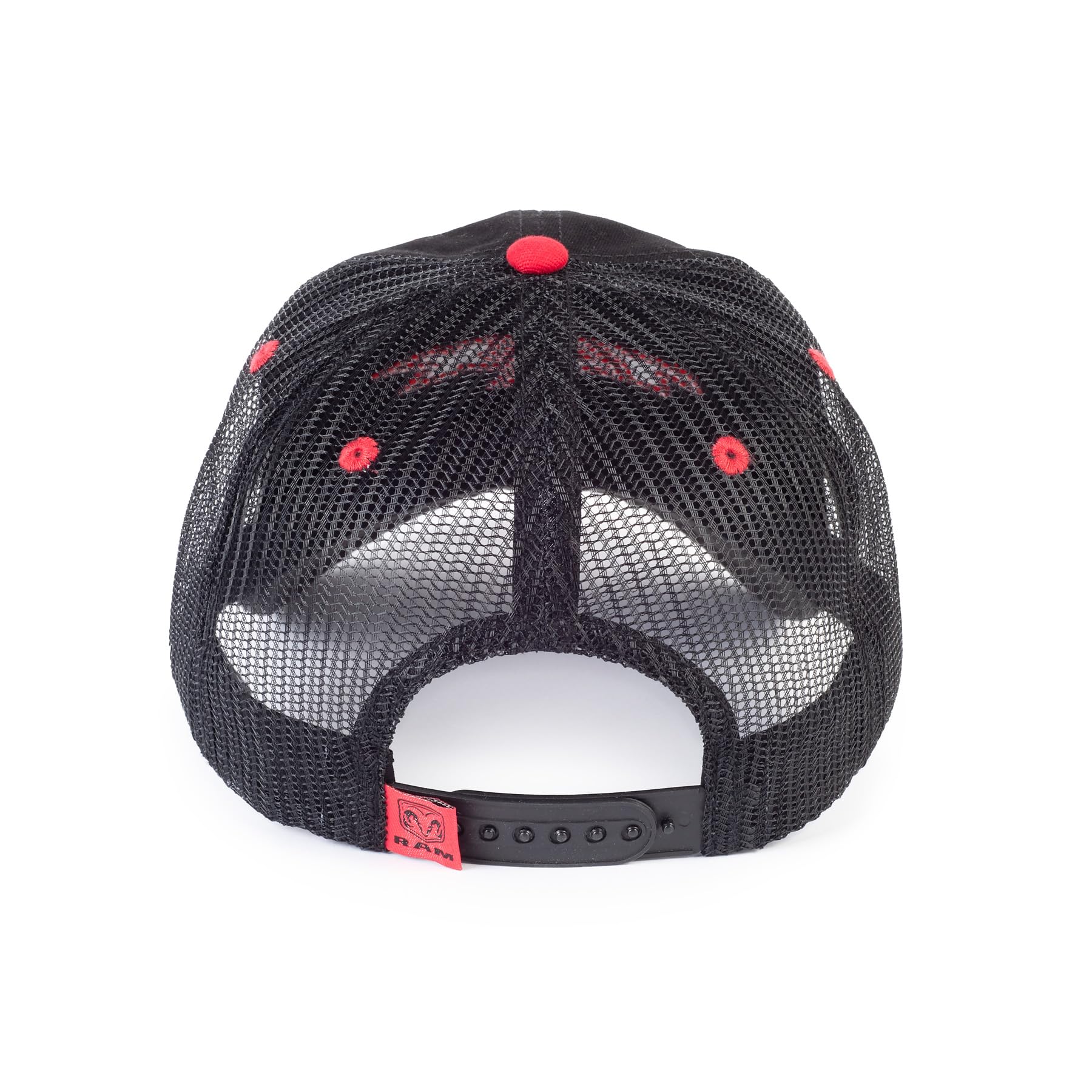 RAM Trucks Distressed TRX Custom Trucker Hat - Unstructured 6-Panel, One Size Black - Perfect for Outdoor Adventures and Casual Wear