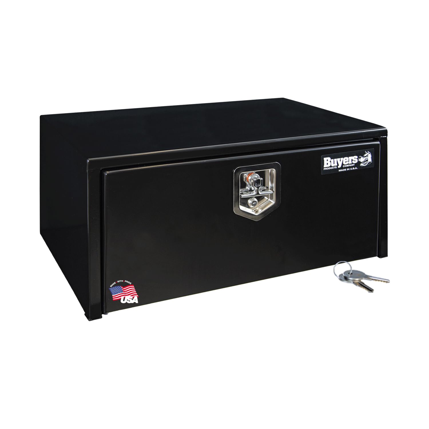 Buyers Products 1703303 Black Steel Underbody Truck Tool Box with Lockable T-Handle Latch - 14x16x30 Inch USA-Made | Secure Storage for Truck Bed Tools & Equipment | Perfect for Work Trucks, Contractors & Off-Road Adventures