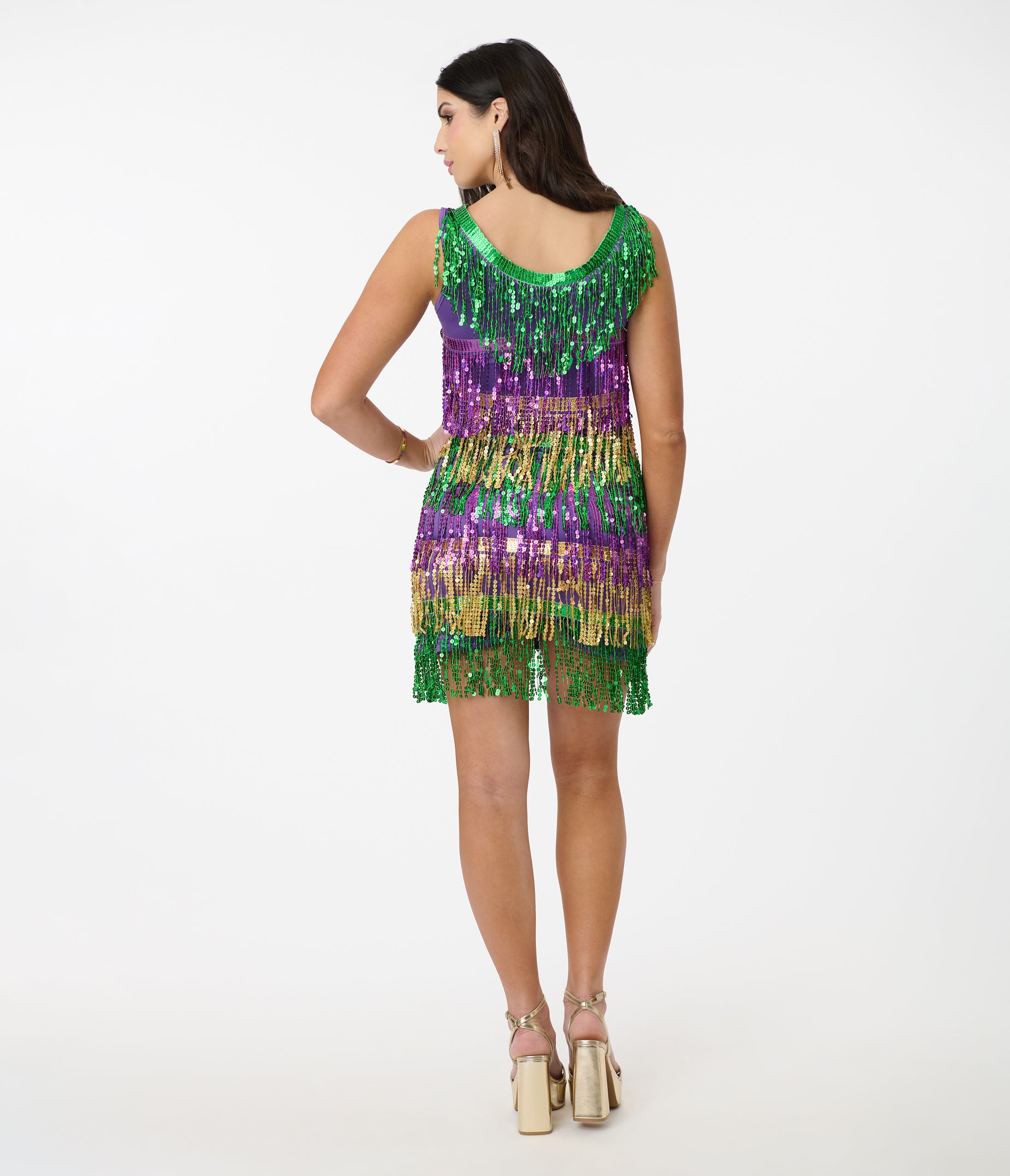 Sparkly Sequin Fringe Flapper Dress for Women - 1920s Gatsby Party Costume, Mardi Gras Outfit, Burlesque Show & Vintage Theme Party Attire
