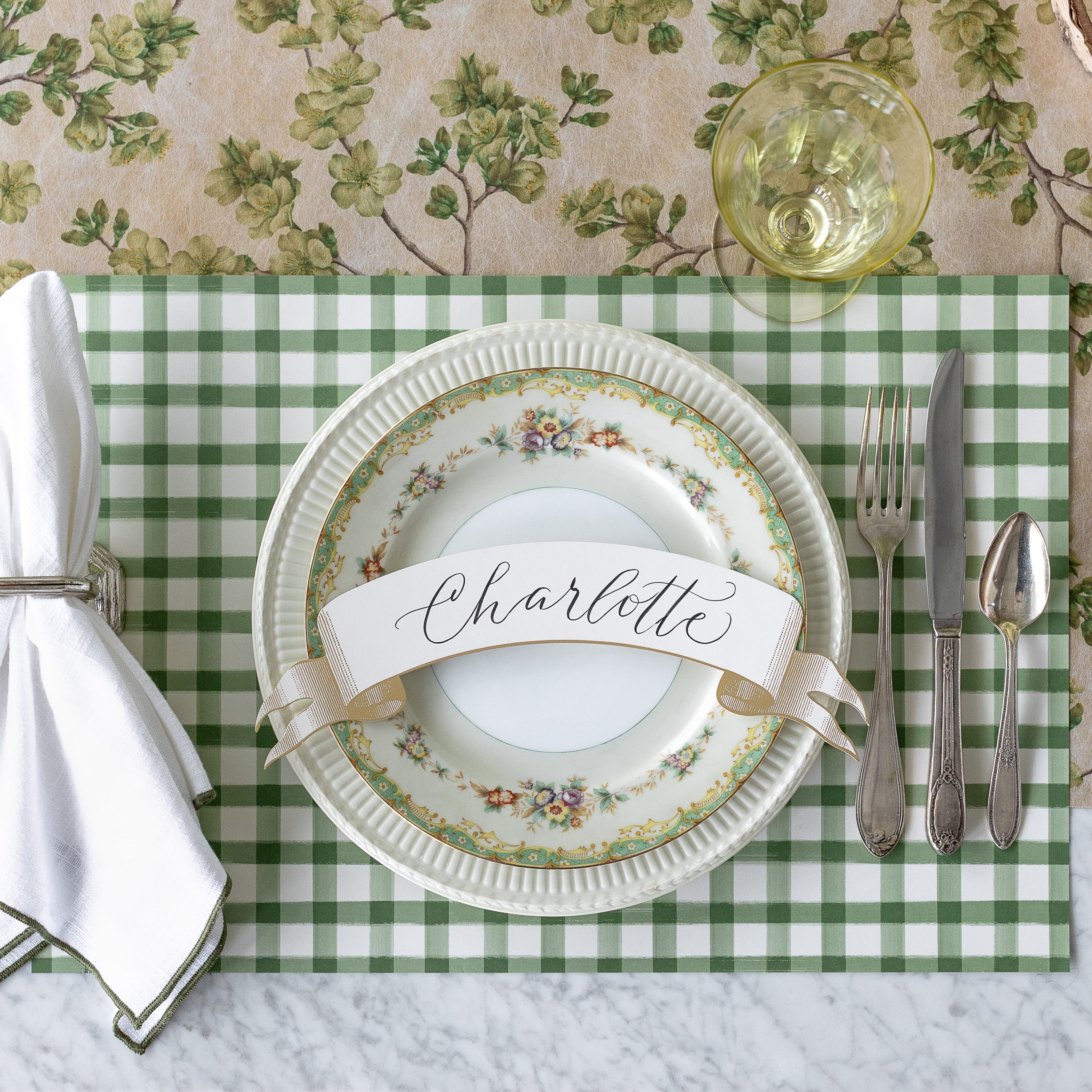 Eco-Friendly Dark Green Checkered Placemats Set of 4 - Waterproof & Heat-Resistant Dining Table Mats for Kitchen, Restaurant, and Party Decor - Perfect for Thanksgiving, Christmas, and Everyday Use