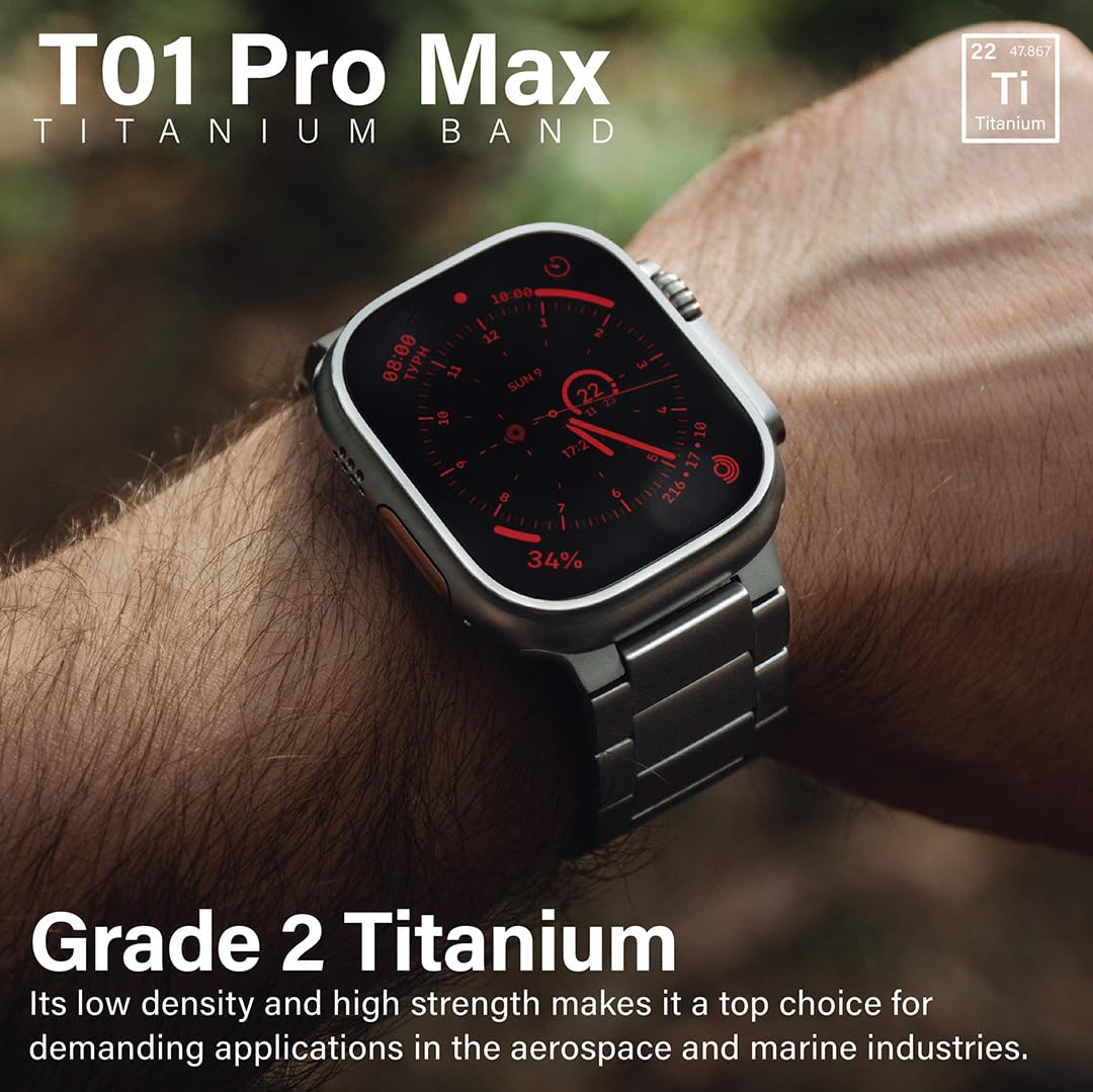 Premium Titanium Watch Band for Apple Watch Ultra & Ultra 2 (49mm) - Adjustable Magnetic Clasp with DLC Scratch Resistant Coating - Luxury Color Matching Strap for Workout, Travel & Business Occasions