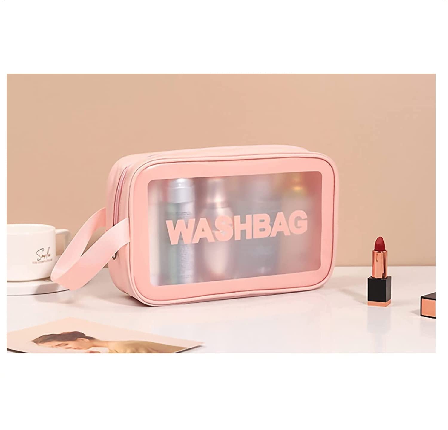 TERXA Waterproof Cosmetic Wash Bag | Travel Makeup & Toiletry Organizer with Zipper | Portable Small Cosmetic Pouch for Women | Perfect for Travel, Gym & Daily Use (Multicolor, Pack of 1)