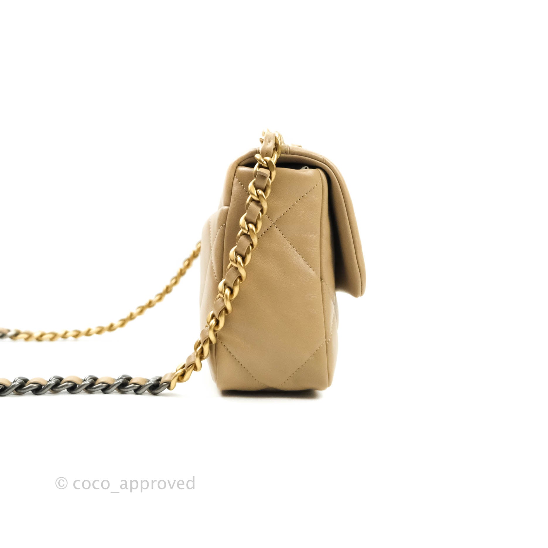 Chanel 19 Small Handbag in Dark Beige with Mixed Hardware - 21S Collection | Luxury Crossbody Bag for Women, Perfect for Date Night & Evening Events
