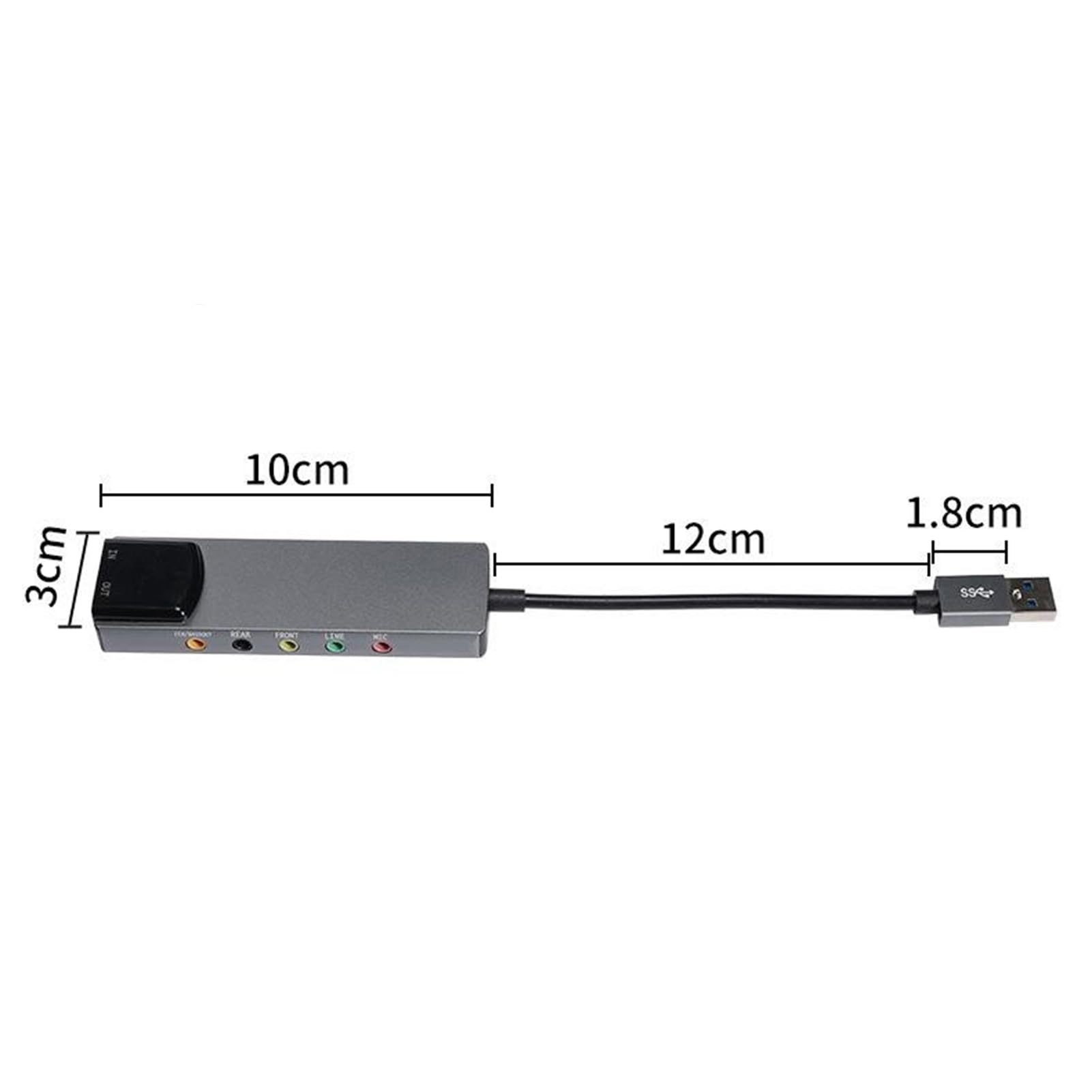FXWTICH USB External Sound Card with Fiber Optic SPDIF - 7.1 Channel Audio Adapter for PC/Laptop - Plug & Play Multi-Function Sound Card (Grey) - Perfect for Gaming, Streaming & Home Theater Systems