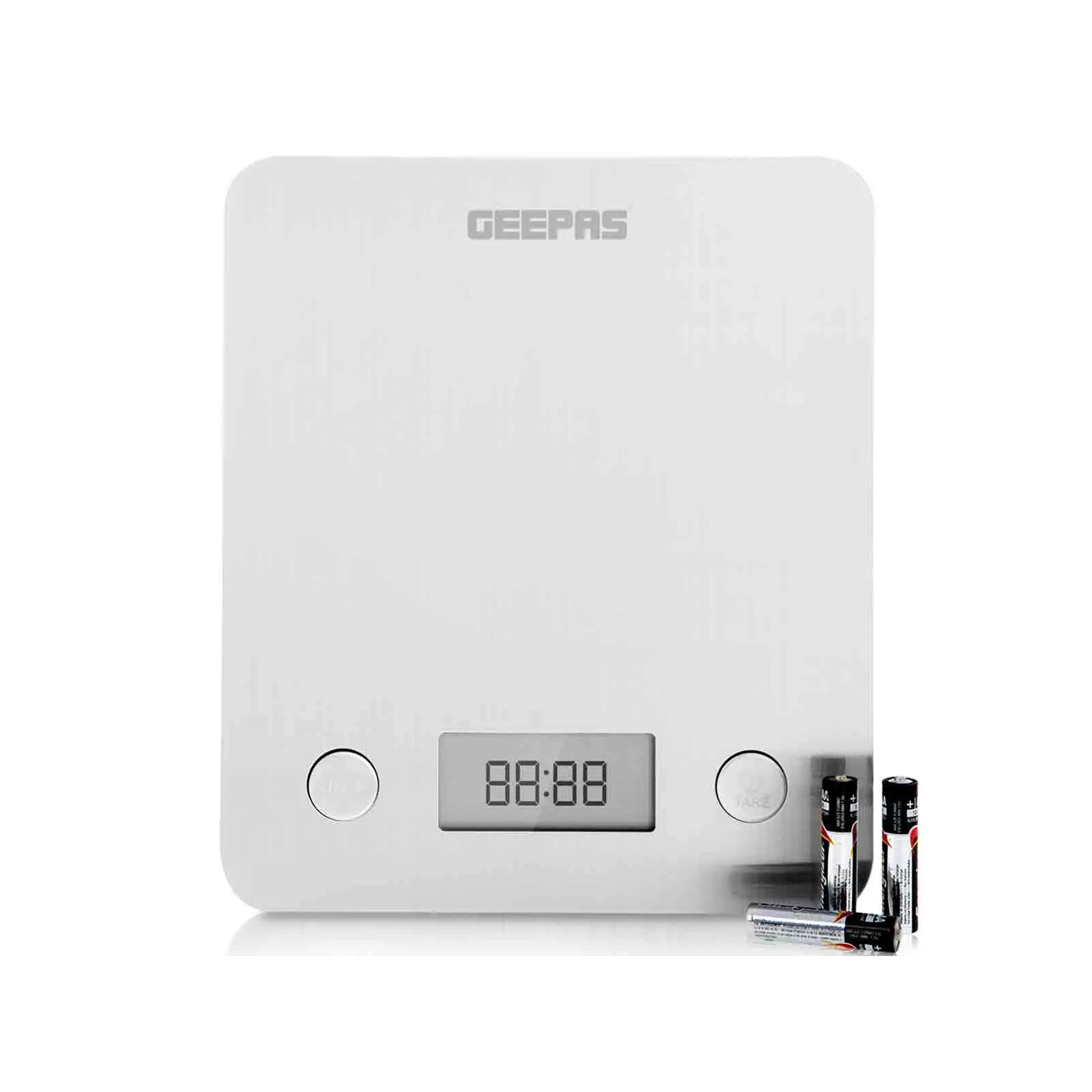 Geepas Digital Kitchen Scale with Stainless Steel Platform - 5kg/11lb Capacity, Precise Weight Measurement for Cooking, Baking & Portion Control | Compact & Durable for Home & Professional Use